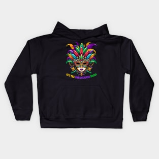 Let The Shenanigans Begin Mardi Gras Jester Mask Beads Women Kids Hoodie